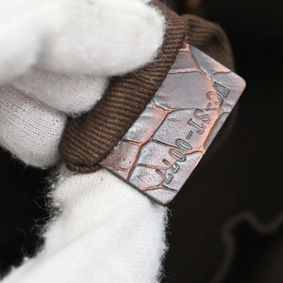 CELINE Logo Macadam Shoulder Tote Bag Suede Embossed Leather Purple SHW 34KB278 - Picture 15 of 15